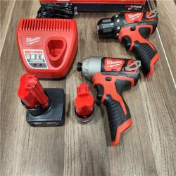 AS-IS Milwaukee 3497-22 12V Brushless Hammer Drill and Impact Driver Combo Kit