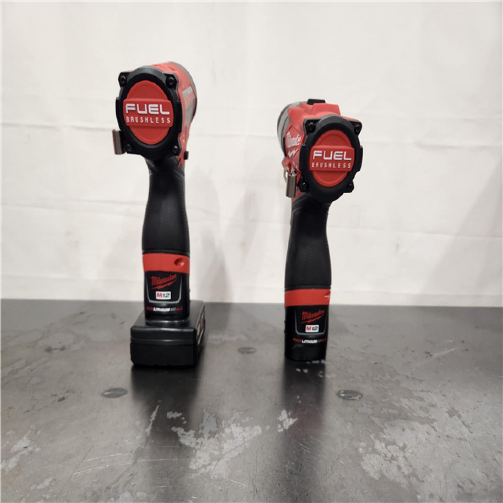 AS-IS- Milwaukee 3497-22 12V Brushless Hammer Drill and Impact Driver Combo Kit