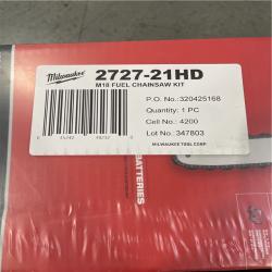 NEW!- Milwaukee M18 FUEL 16 in. 18V Lithium-Ion Brushless Battery Chainsaw Kit with 12.0 Ah Battery and M18 Rapid Charger