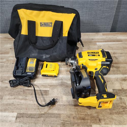HOUSTON LOCATION - AS - IS DEWALT 20V MAX Lithium-Ion 15-Degree Electric Cordless Roofing Nailer Kit