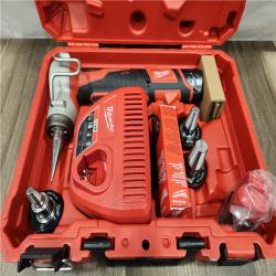AS-IS- Milwaukee M12 12-Volt Lithium-Ion Cordless PEX Expansion Tool Kit with (2) 1.5 Ah Batteries  (3) Expansion Heads and Hard Case