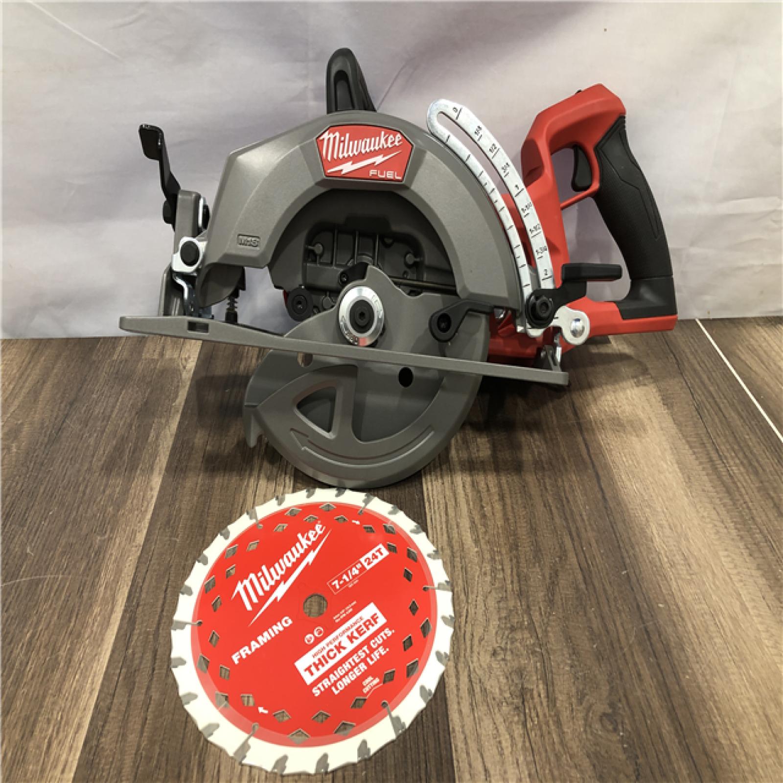 AS-IS Milwaukee FUEL 18V Lithium-Ion Cordless 7-1/4 in. Rear Handle Circular Saw (Tool-Only)