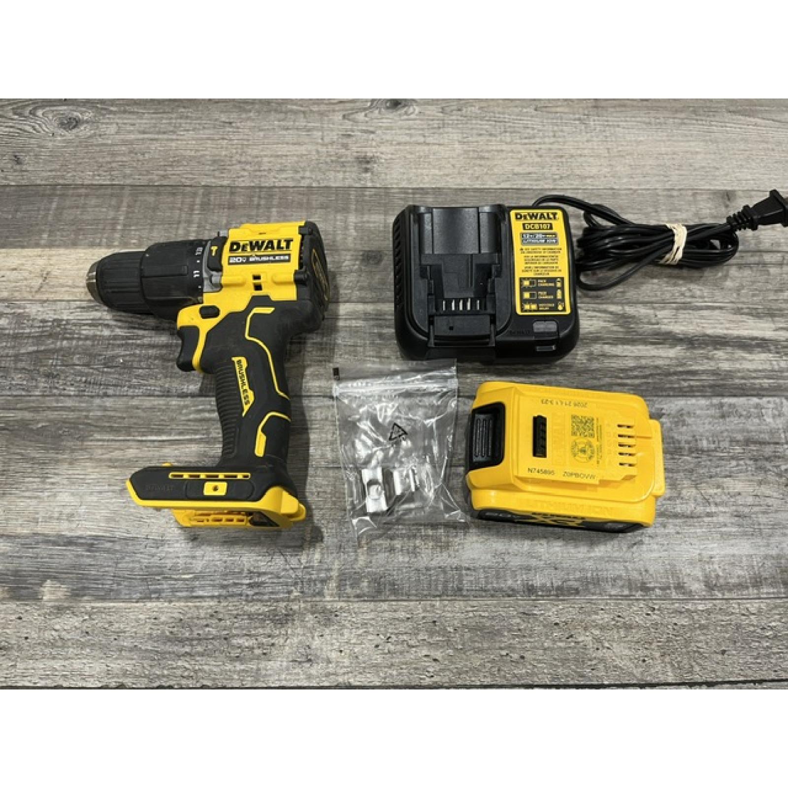 AS-IS DEWALT ATOMIC 20V Lithium-Ion Cordless 1/2 in. Hammer Drill Kit