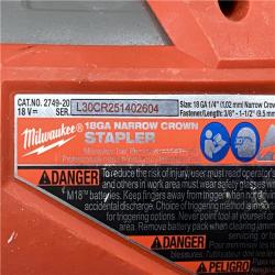 AS-IS Milwaukee FUEL 18-Volt Lithium-Ion Brushless Cordless 18-Gauge 1/4 in. Narrow Crown Stapler (Tool-Only)