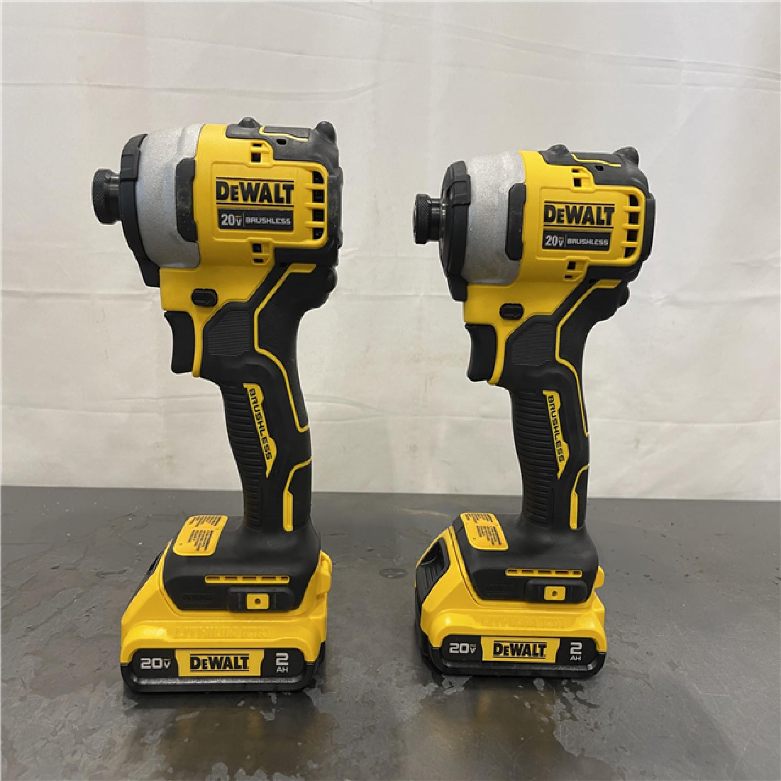 AS-IS-  DEWALT ATOMIC 20-Volt MAX Lithium-Ion Cordless Combo Kit (2-Tool) with (2) 2.0Ah Batteries, Charger and Bag