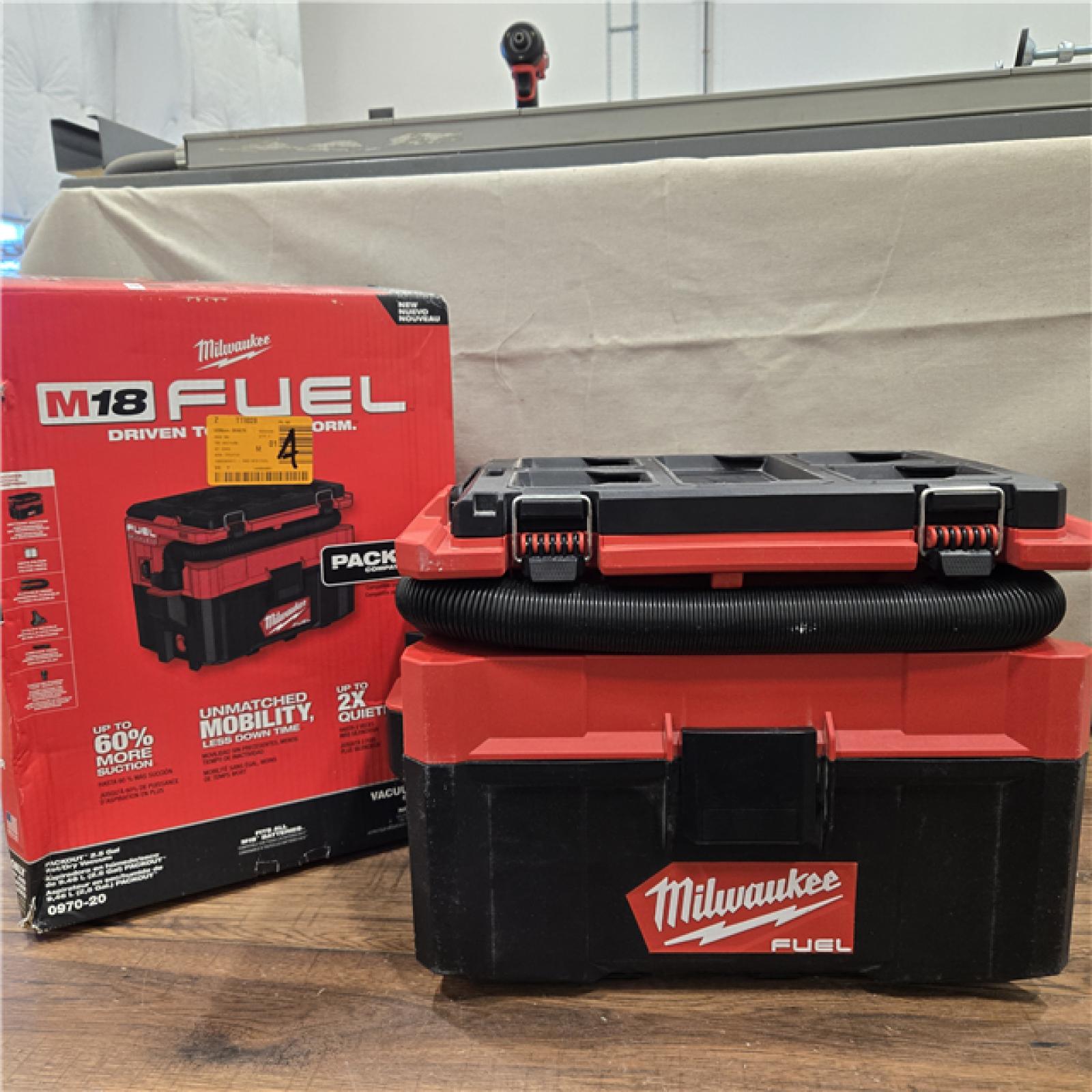 AS-IS MILWAUKEE M18 FUEL PACKOUT 18-Volt Lithium-Ion Cordless 2.5 Gal. Wet/Dry Vacuum (Vacuum-Only)