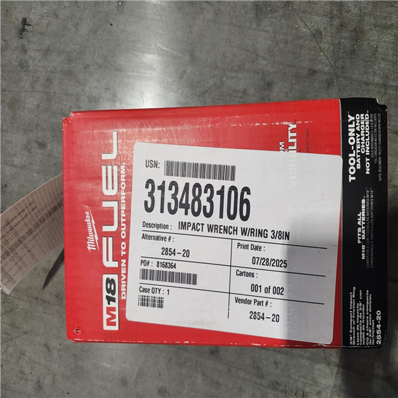 NEW! - Milwaukee M18 FUEL GEN-3 18V Lithium-Ion Brushless Cordless 3/8 in. Compact Impact Wrench with Friction Ring (Tool-Only)