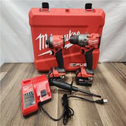 AS-IS- MILWAUKEE FUEL 18V Lithium-Ion Brushless Cordless Hammer Drill and Impact Driver Combo Kit