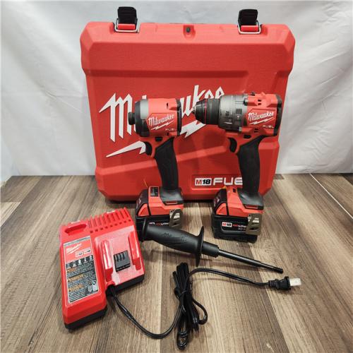 AS-IS- MILWAUKEE FUEL 18V Lithium-Ion Brushless Cordless Hammer Drill and Impact Driver Combo Kit