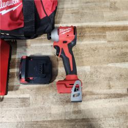 HOUSTON LOCATION - AS - IS Milwaukee 18-Volt Lithium-Ion Compact Brushless Cordless 1/4 in. Impact Driver Kit