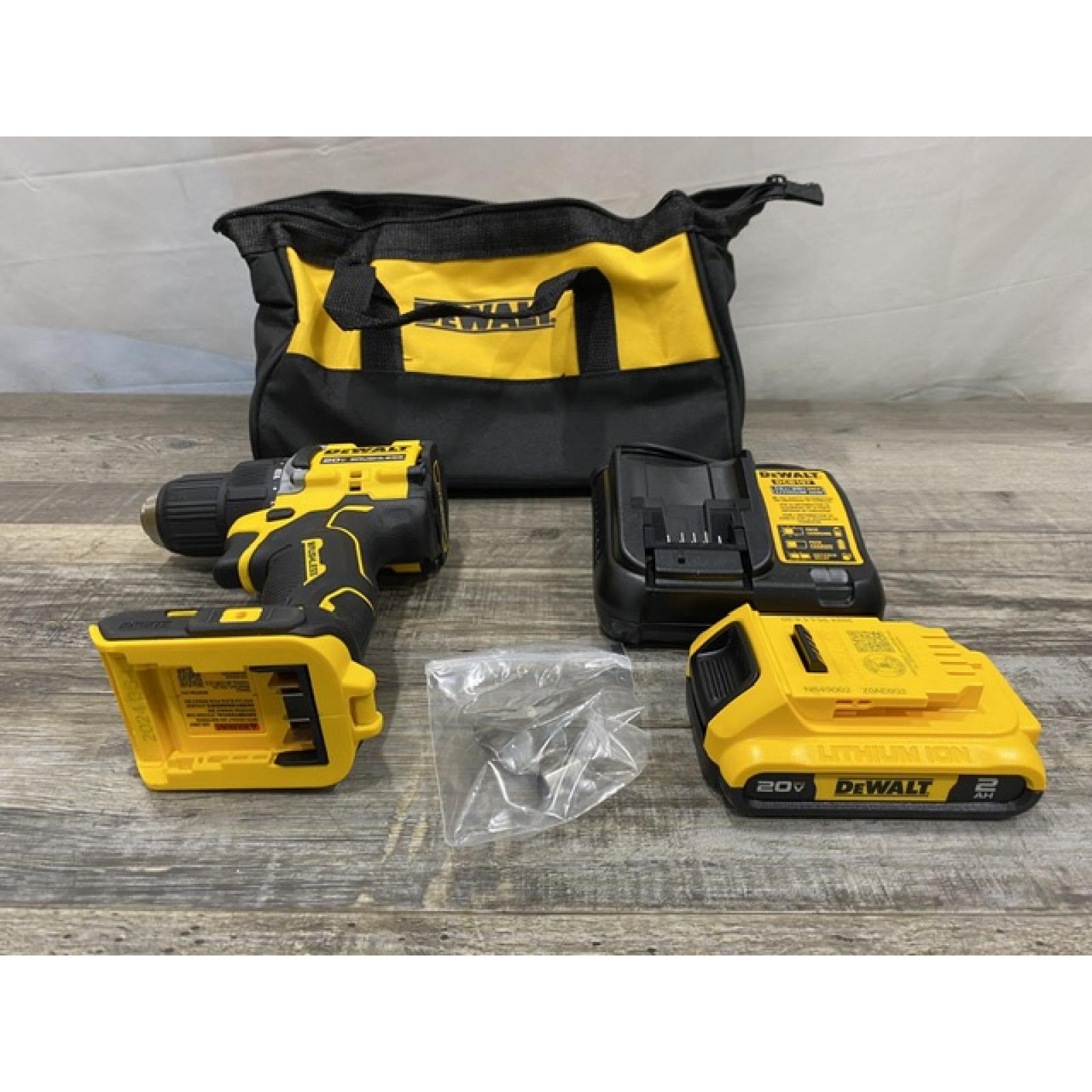 AS-IS DEWALT Atomic 20V Lithium-Ion Cordless Compact 1/2 in. Drill/Driver Kit