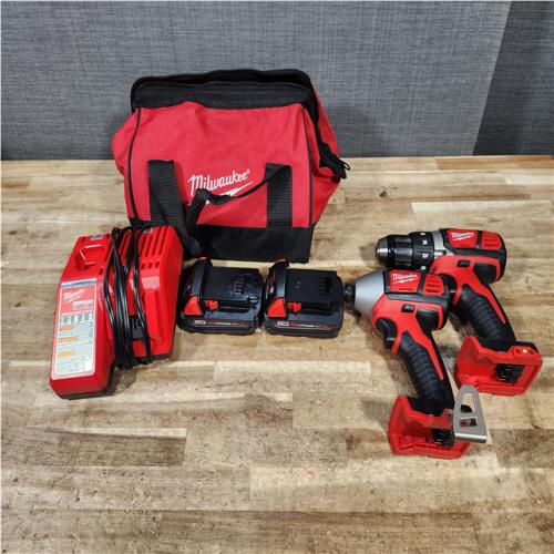 HOUSTON LOCATION - AS - IS Milwaukee 18V Lithium-Ion Cordless Drill Driver/Impact Driver Combo Kit