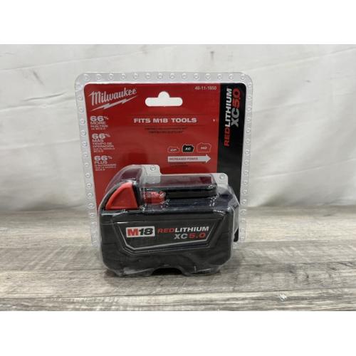 NEW - Milwaukee 18-Volt 5.0 Ah Lithium-Ion XC Extended Capacity Battery Pack