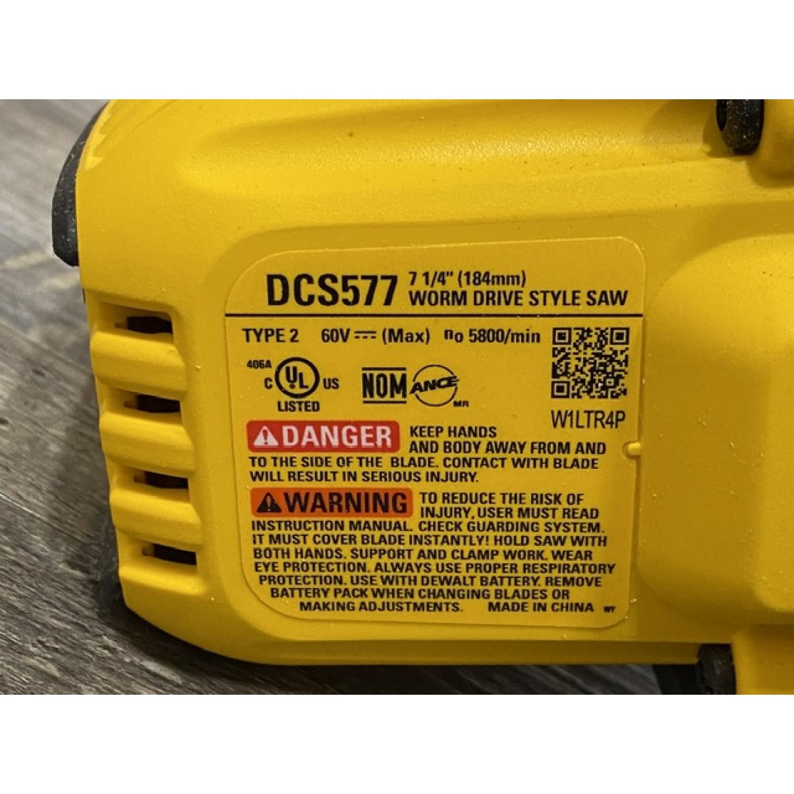 AS-IS DEWALT FLEXVOLT 60V MAX Cordless Brushless 7-1/4 in. Wormdrive Style Circular Saw (Tool Only)