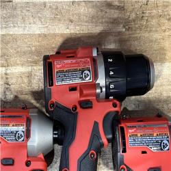 Houston Location AS-IS Milwaukee Drill Driver and Impact Drivers QTY/2 and Batteries QTY/2 with Charger
