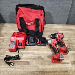 HOUSTON LOCATION - AS - IS Milwaukee 18V Lithium-Ion Brushless Cordless Compact Drill/Impact Combo Kit