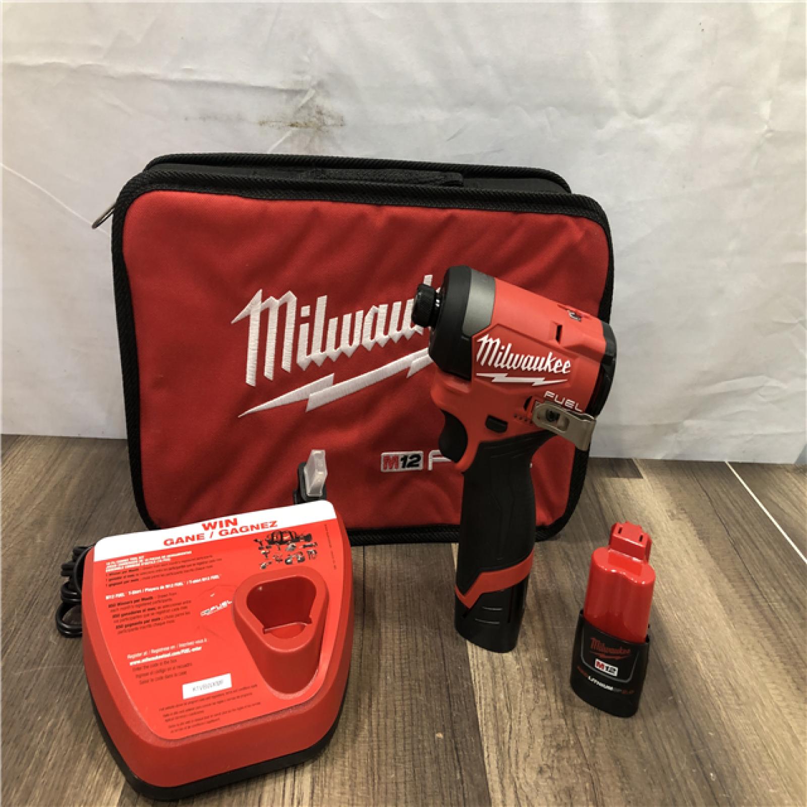 AS-IS Milwaukee FUEL 12V Lithium-Ion Brushless Cordless 1/4 in. Hex Impact Driver Kit