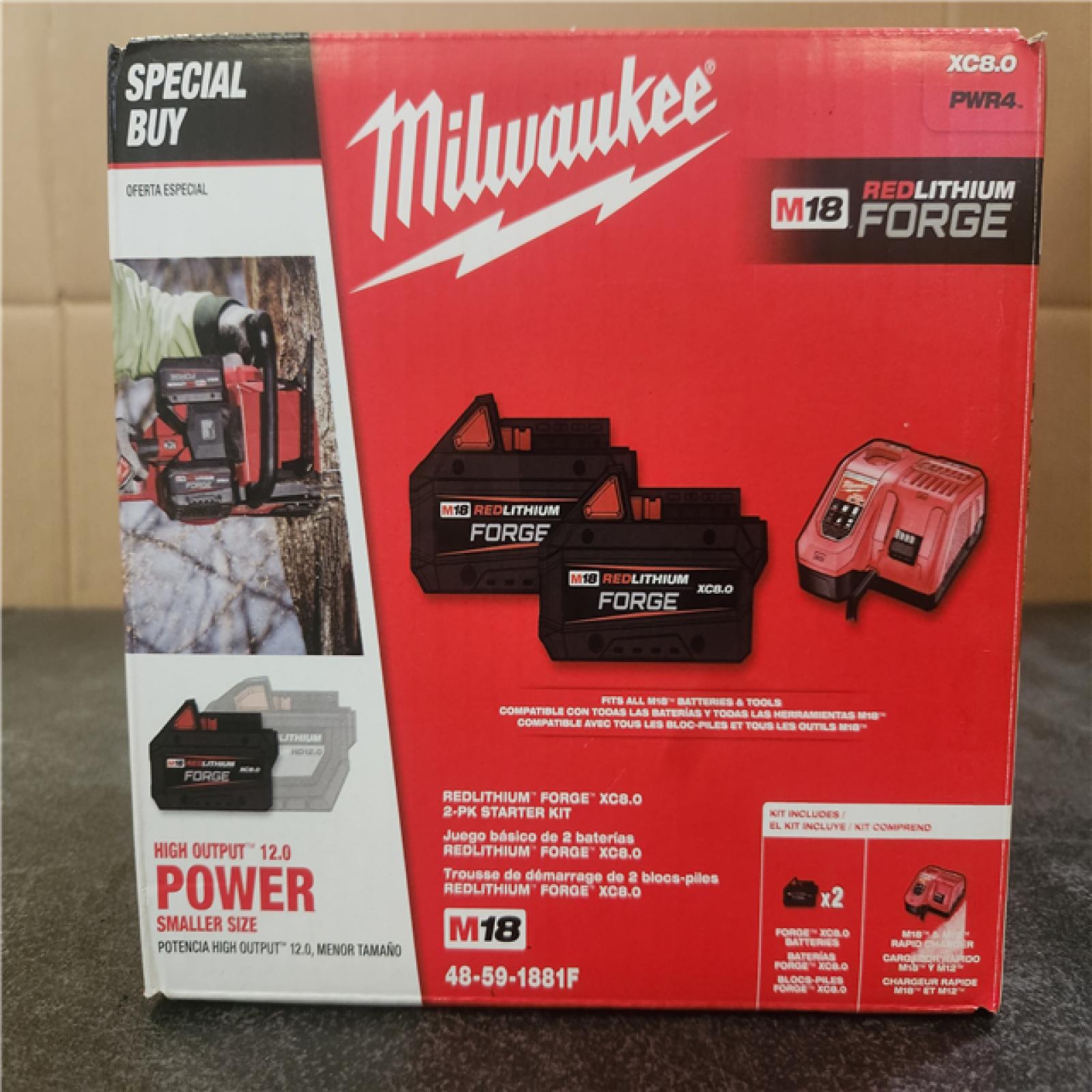 Phoenix NEW Milwaukee M18 18-Volt Lithium-Ion REDLITHIUM FORGE Starter Kit with (2) 8. 0Ah Battery and Rapid Charger