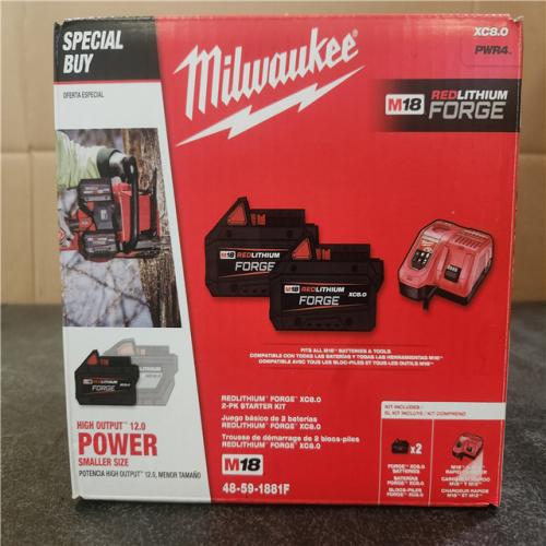 Phoenix NEW Milwaukee M18 18-Volt Lithium-Ion REDLITHIUM FORGE Starter Kit with (2) 8. 0Ah Battery and Rapid Charger