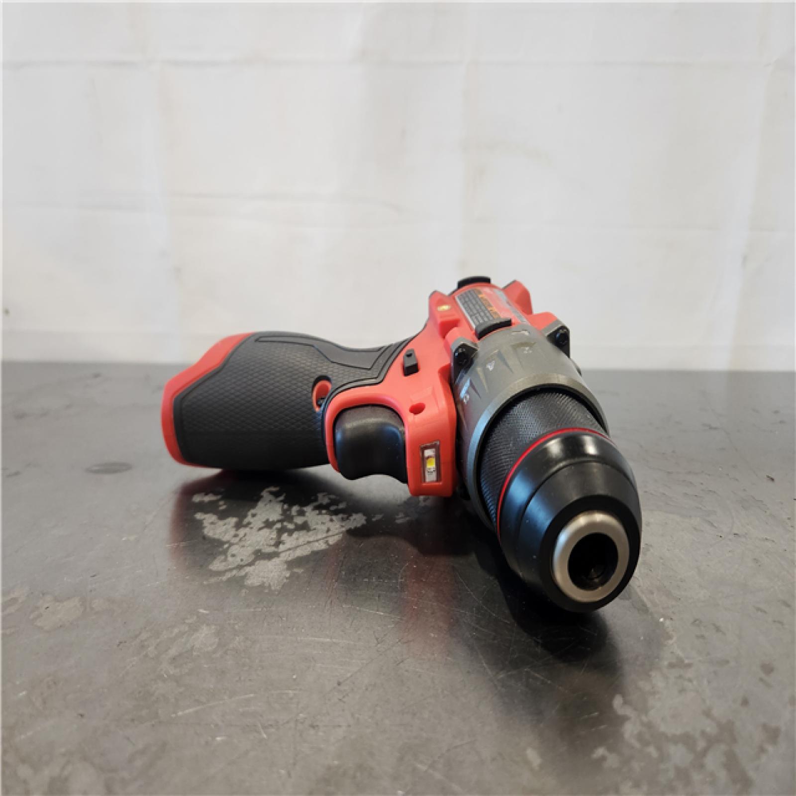 AS-IS- Milwaukee M12 FUEL 12-Volt Lithium-Ion Brushless Cordless 1/2 in. Hammer Drill Kit with 1 Compact 2.0Ah Battery Pack and 1 Charger