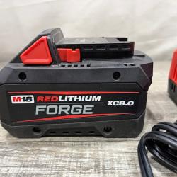 AS-IS Milwaukee 18-Volt Lithium-Ion REDLITHIUM FORGE Starter Kit with 8.0Ah Battery and Rapid Charger