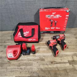 HOUSTON LOCATION - AS-IS Milwaukee FUEL 12-Volt Lithium-Ion Brushless Cordless Hammer Drill and Impact Driver Combo Kit