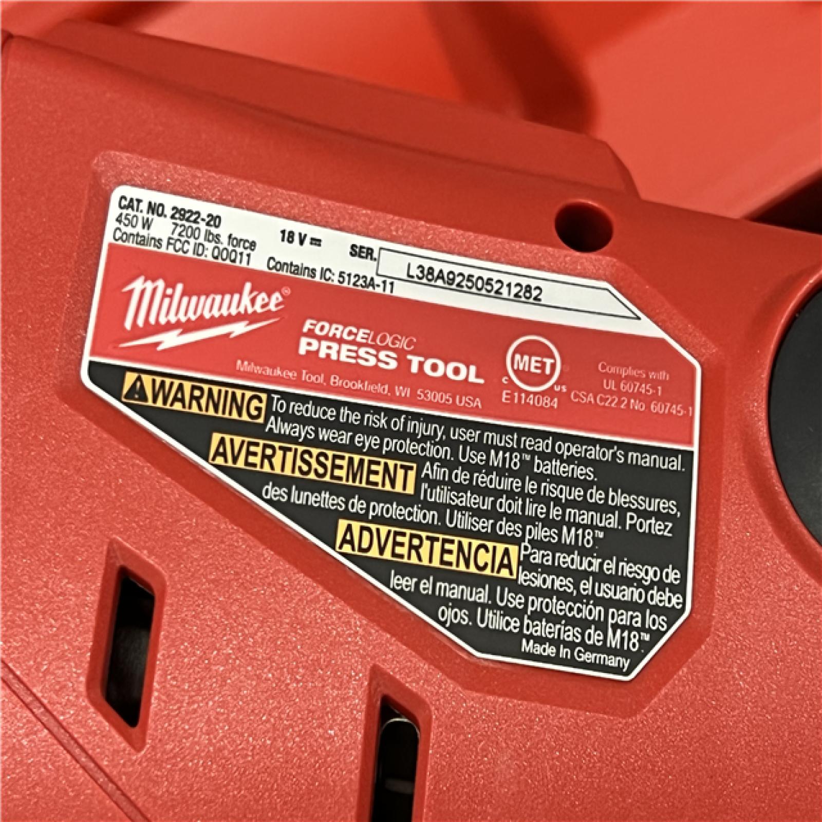 AS-IS Milwaukee M18 Force Logic ONE KEY Press Tool 1/2-2 Kit
