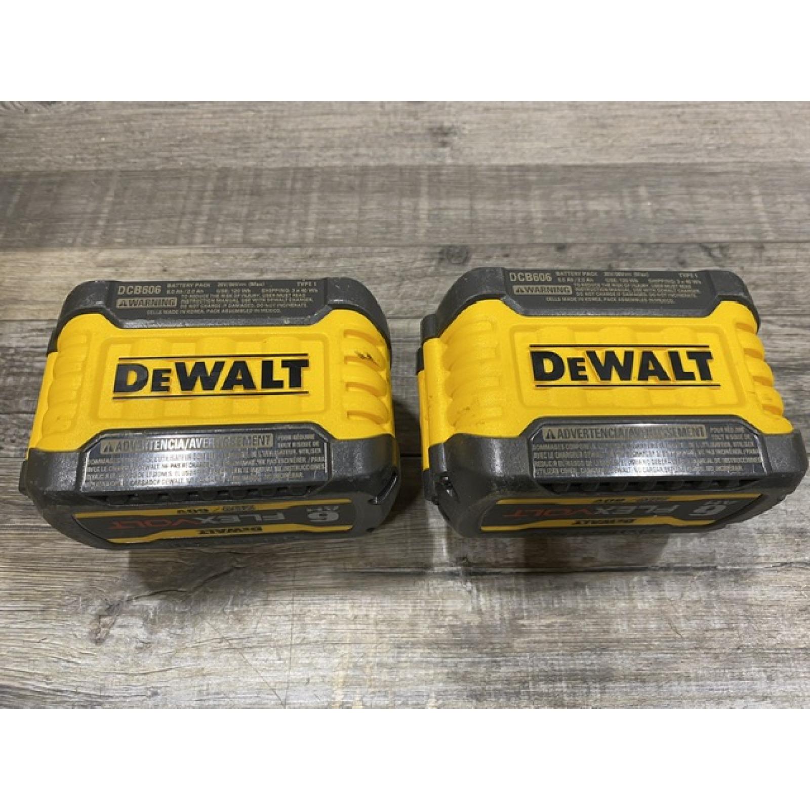 AS-IS DEWALT FLEXVOLT 20V/60V MAX Lithium-Ion 6.0Ah Battery Pack (2 Pack)