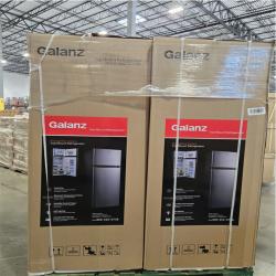 DALLAS LOCATION-Galanz 12 cu. ft. Top Freezer Refrigerator with Dual Door Frost Free in Stainless Steel PALLET-(2 UNITS)