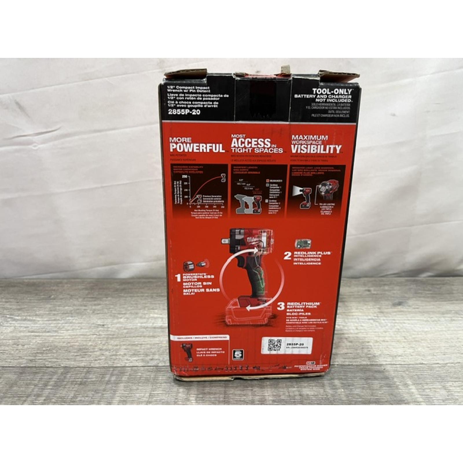 NEW - Milwaukee Cordless Compact Impact Wrench with Pin Detent (Tool-Only)