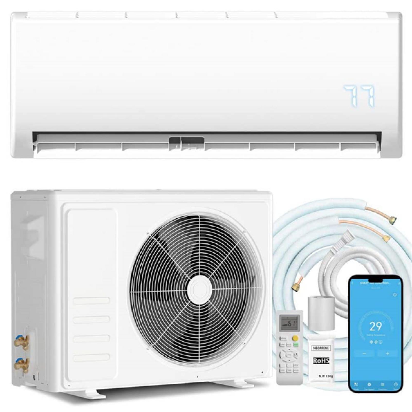 Phoenix NEW TMWINGS 9000BTU Mini Split Air Conditioner and Heater 115-Volt Wall-Mounted AC Unit Wifi Enabled Works w/Alexa Cools 750 sq. ft.
