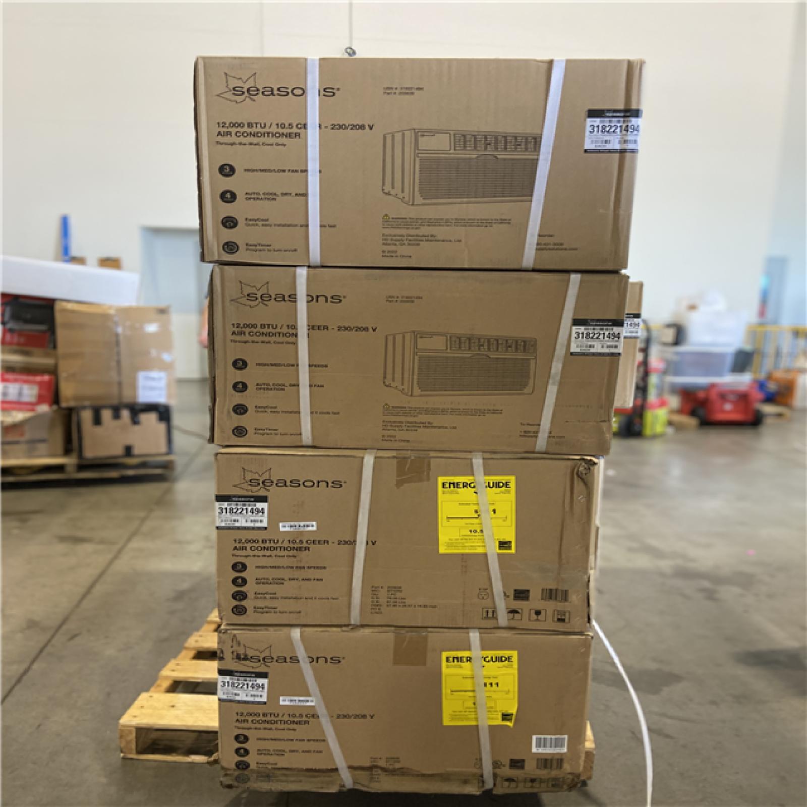 DALLAS LOCATION - Seasons 12 000 BTU 230/208-Volt Through-the-Wall Unit Air Conditioner Only - 8 units