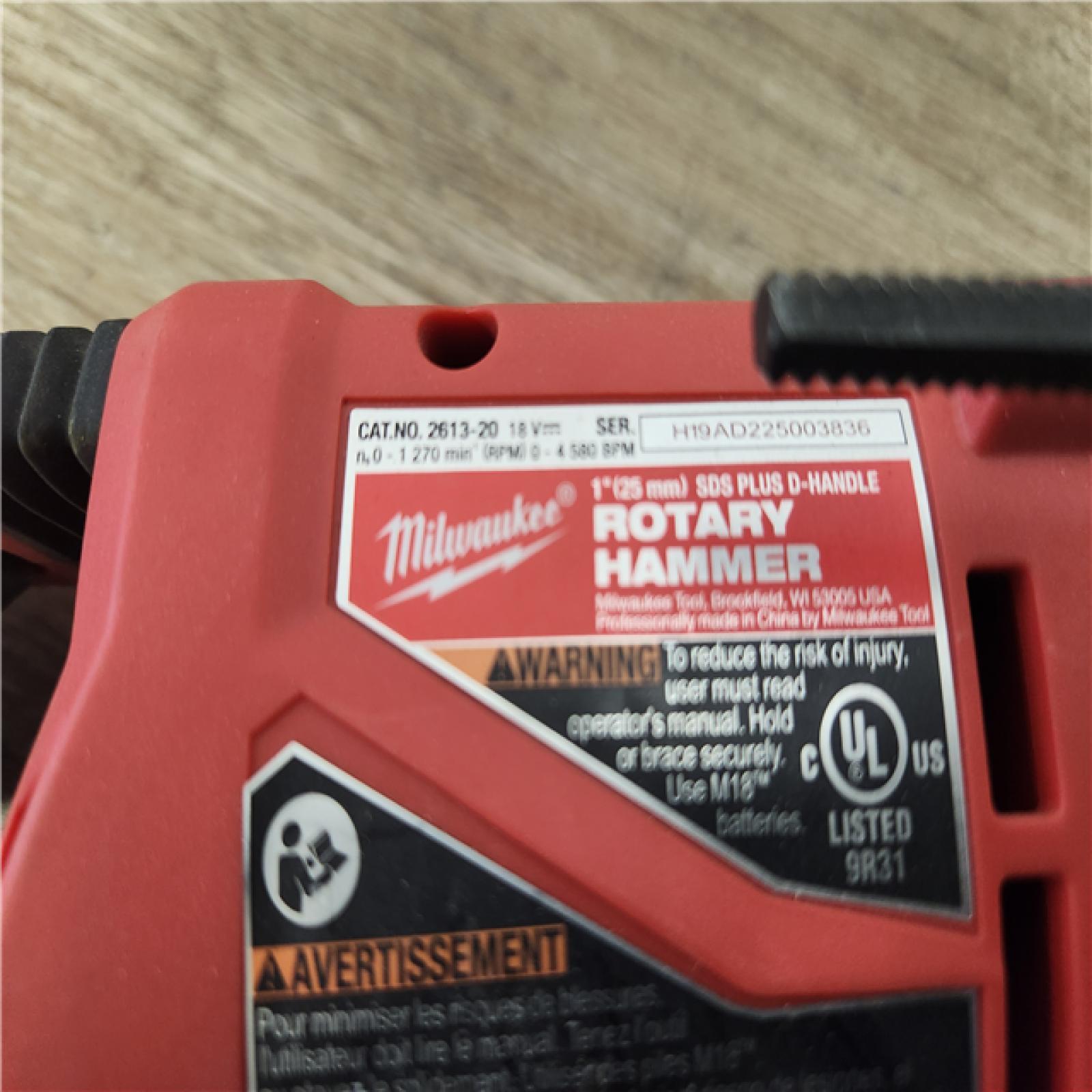 Phoenix Location Appears NEW Milwaukee M18 18V Lithium-Ion Brushless Cordless 1 in. SDS-Plus D-Handle Rotary Hammer (Tool-Only) 2613-20