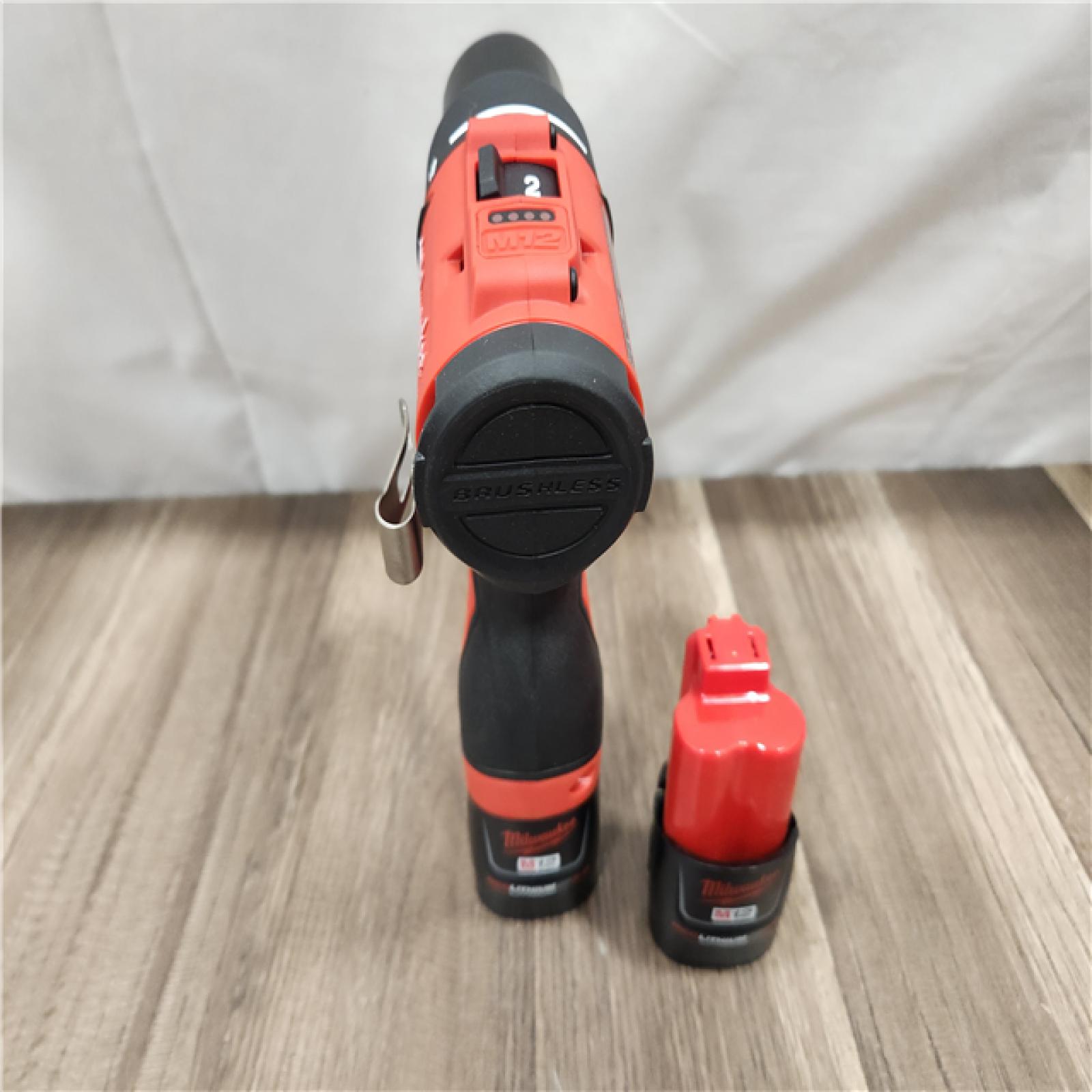 AS-IS- Milwaukee Tool M12 3/8 in. Brushless Cordless Drill/Driver Kit (Battery & Charger)