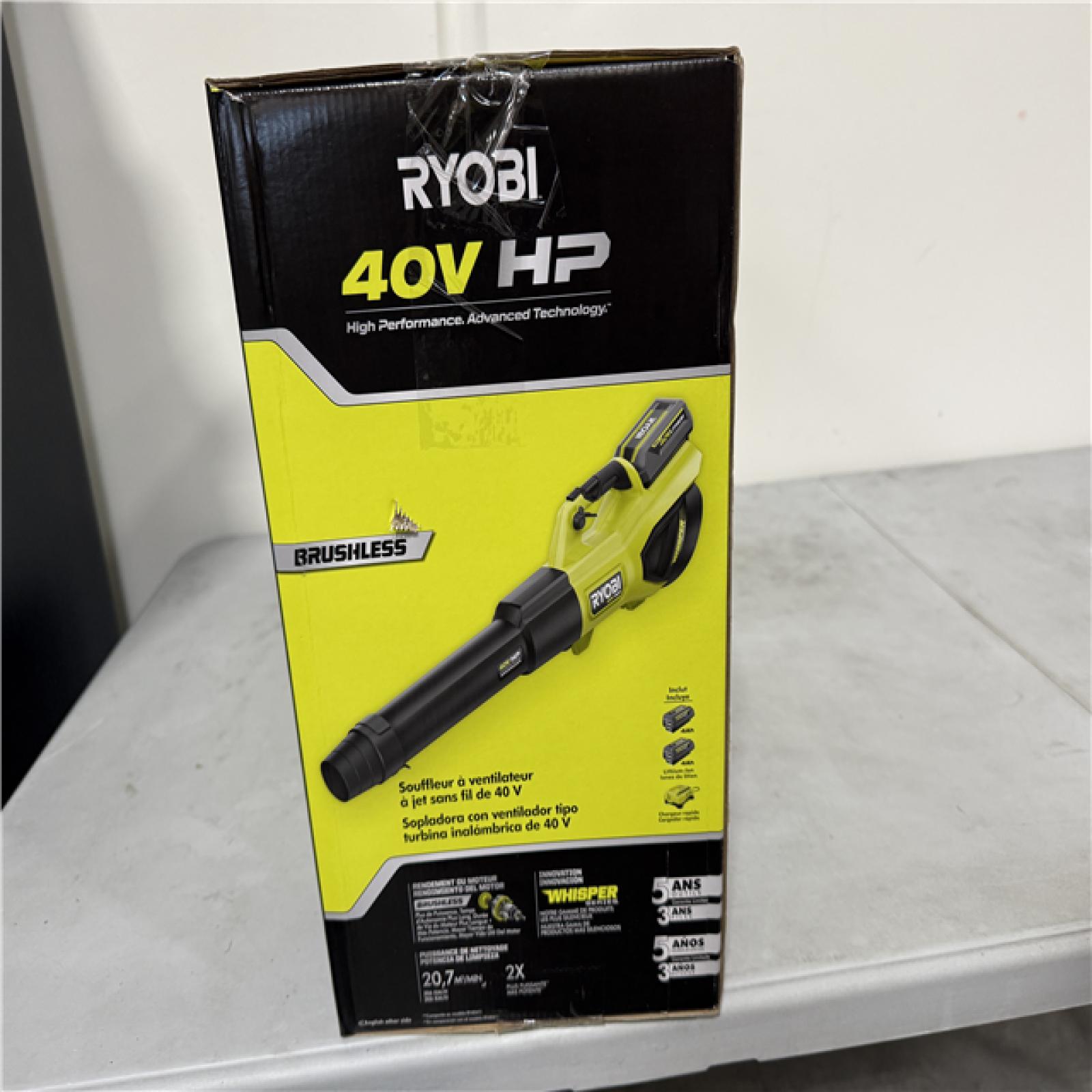 CALIFORNIA NEW RYOBI 40V CORDLESS JET FAN BLOWER, INCLUDES 2 BATTERIES & CHARGER