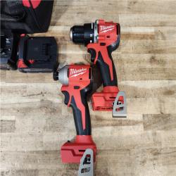 HOUSTON LOCATION - AS - IS Milwaukee 18-Volt Lithium-Ion Brushless Cordless Compact Hammer Drill/Impact Combo Kit