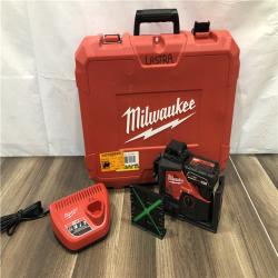 AS-IS Milwaukee 12-Volt Lithium-Ion Cordless Green 250 ft. 3-Plane Laser Level Kit