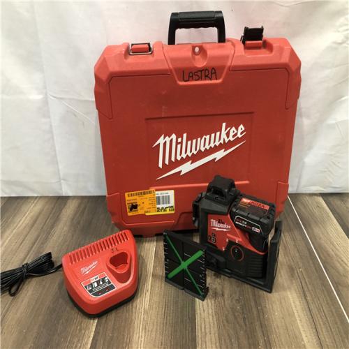 AS-IS Milwaukee 12-Volt Lithium-Ion Cordless Green 250 ft. 3-Plane Laser Level Kit