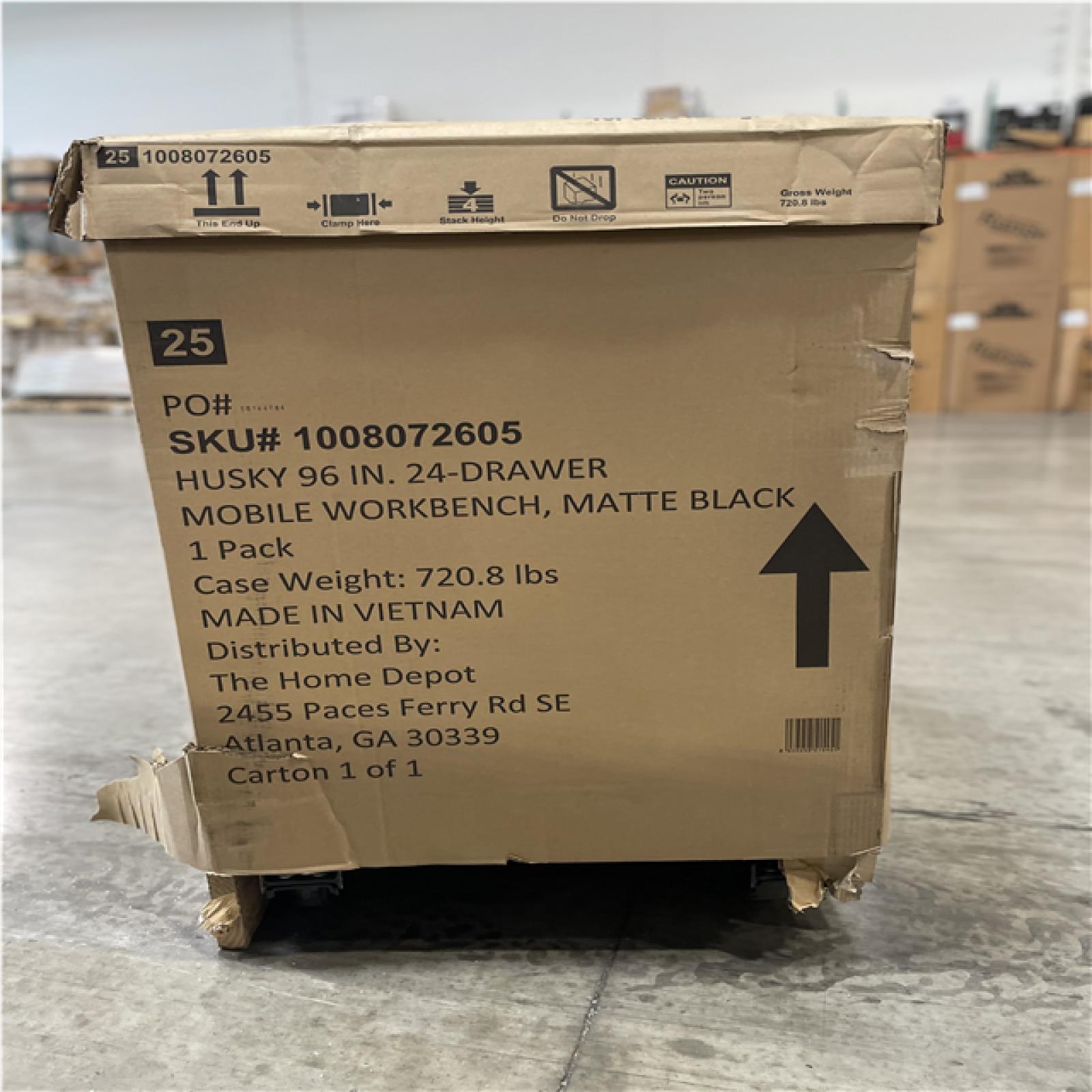 DALLAS LOCATION - HUSKY 96IN 24 DRAWER WORKBENCH MATTE BLACK