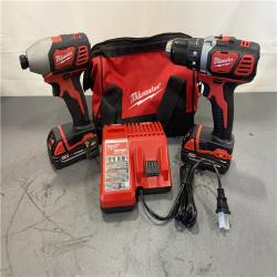 AS-IS - Milwaukee 18V Cordless Brushed 2-Tool Drill/Driver and Impact Driver Kit