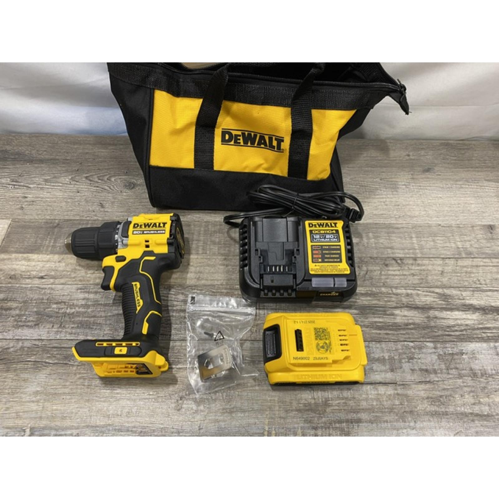 AS-IS DEWALT Atomic 20V Lithium-Ion Cordless Compact 1/2 in. Drill/Driver Kit