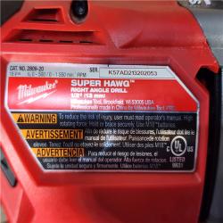 HOUSTON LOCATION - AS-IS (APPEARS LIKE NEW) Milwaukee M18 18V Fuel 1/2  Right Angle Drill Super Hawg Cordless Lithium-Ion 2809-20