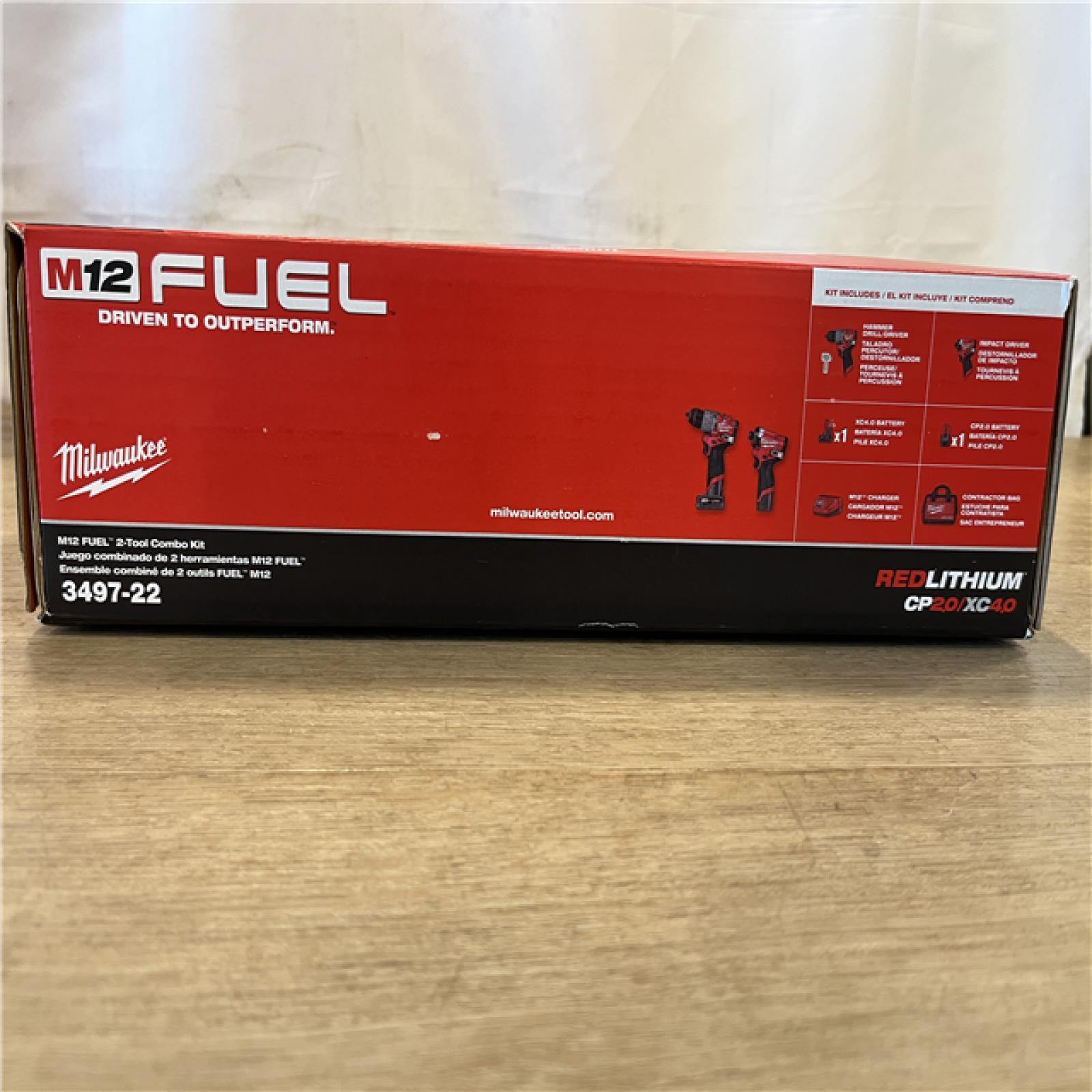 NEW! Milwaukee FUEL 12-Volt Lithium-Ion Brushless Cordless Hammer Drill and Impact Driver Combo Kit