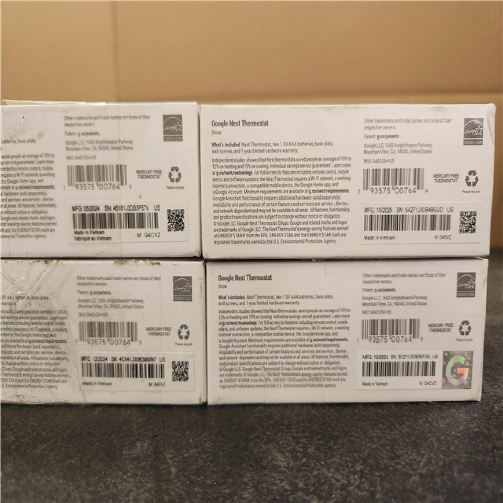 Phoenix AS-IS Google Nest Thermostat - Smart Programmable Wi-Fi Thermostat - (4-Pack)