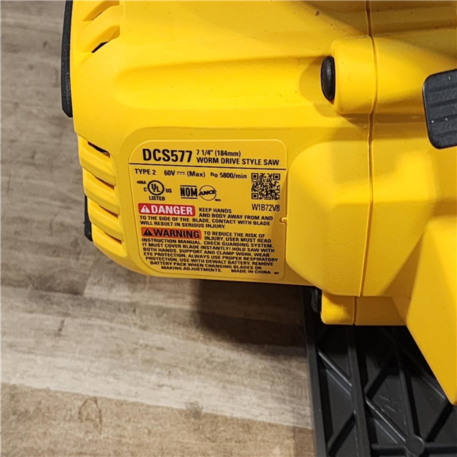 HOUSTON LOCATION - AS-IS DEWALT FLEXVOLT 60V MAX Cordless Brushless 7-1/4 in. Wormdrive Style Circular Saw (Tool Only)