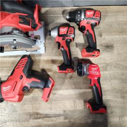 HOUSTON LOCATION - AS-IS M18 18V Lithium-Ion Cordless Combo Kit (5-Tool) with (2) BATTERY  (1) Charger  (1) Tool Bag