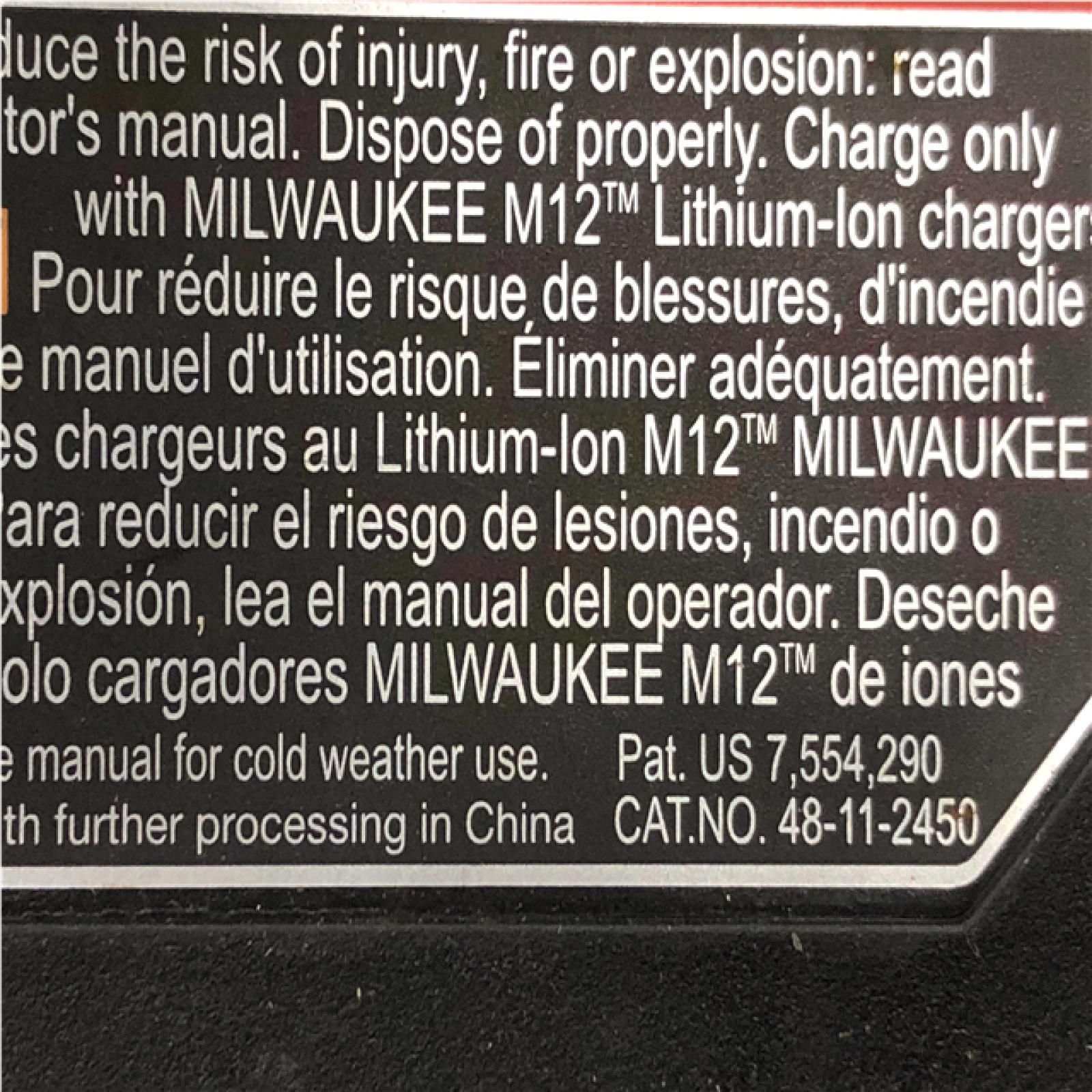 AS-IS Milwaukee 12V Lithium-Ion XC High Output 5.0 Ah Battery Pack (2-Pack) Starter Kit with Charger