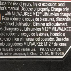 AS-IS Milwaukee 12V Lithium-Ion XC High Output 5.0 Ah Battery Pack (2-Pack) Starter Kit with Charger