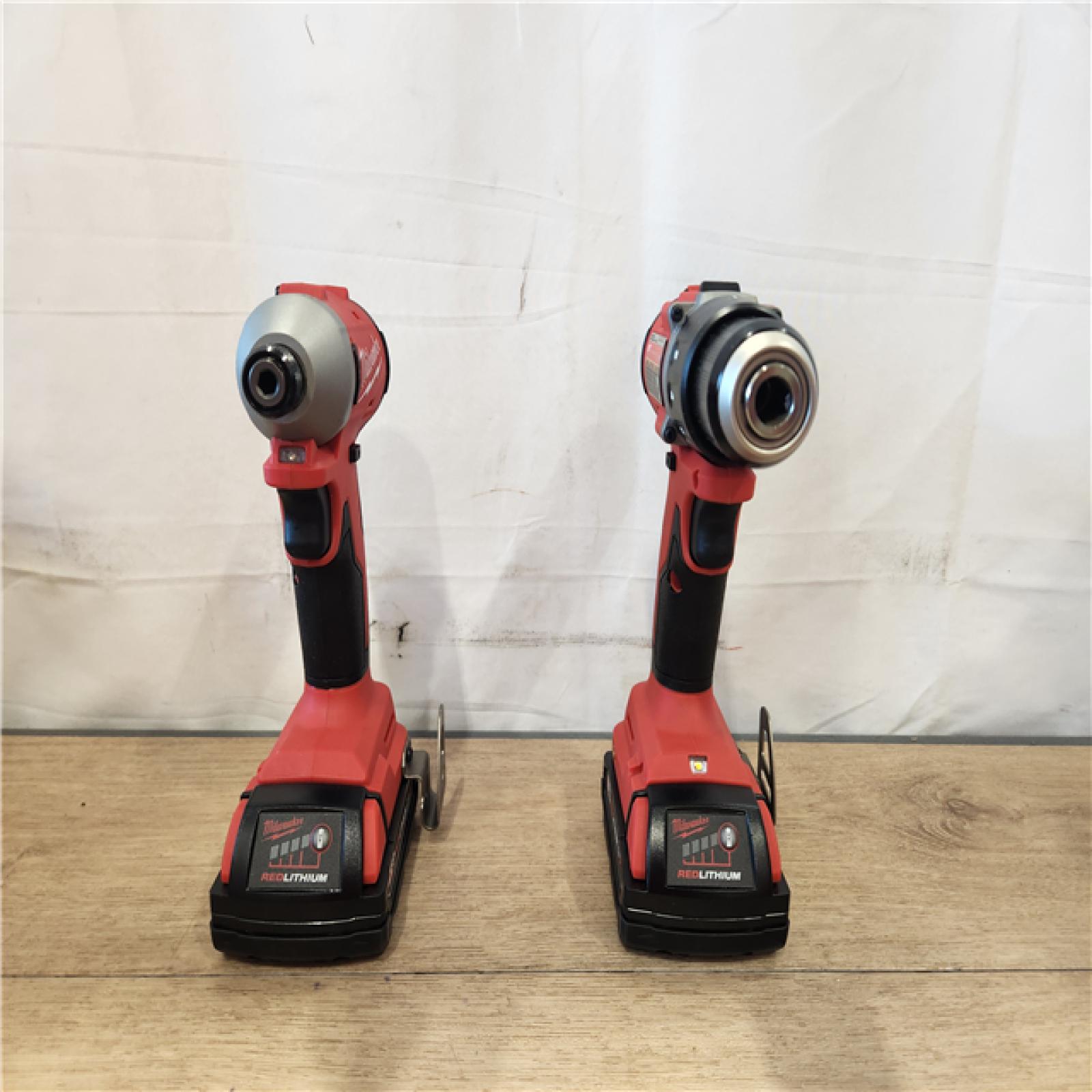 AS-IS- Milwaukee 18V Lithium-Ion Brushless Cordless Compact Drill/Impact Combo Kit