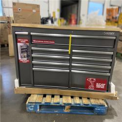 DALLAS LOCATION - Husky 61 in. W x 24 in. D Standard Duty 10-Drawer Mobile Workbench Tool Chest with Sliding Bin Storage Drawer in Silver